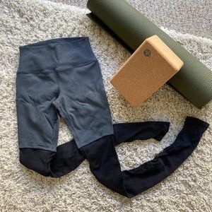 Alo Yoga Goddess Leggings Slate Blue & Black